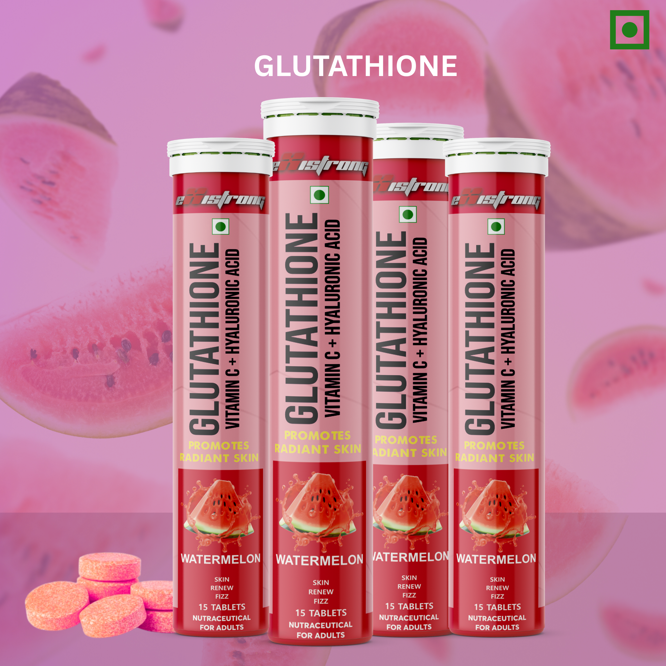 GLUTATHIONE effervescent x 4 (watermelon)